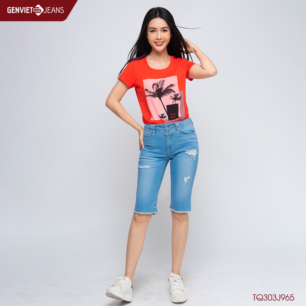Quần ngố jeans nữ TQ303J965 GENVIET JEANS (quần form nhỏ)