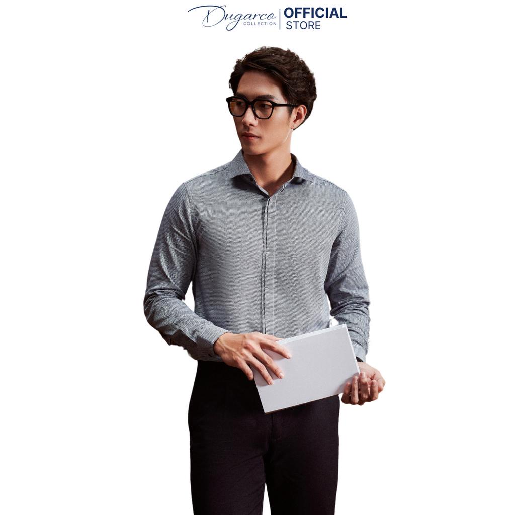Áo sơ mi DUGARCO dài tay cotton họa tiết nam cao cấp 202SM41044