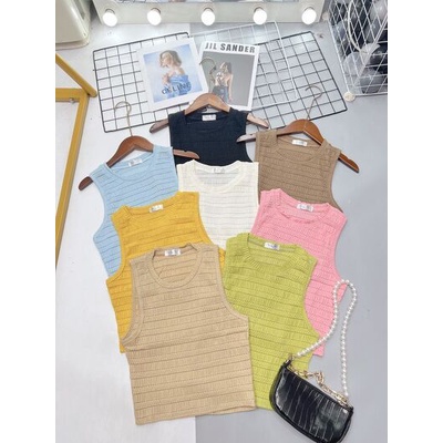 Áo Xốp Nhăn 3 Lỗ Tròn Sát Nách - Mềm Mại Mát Mẻ