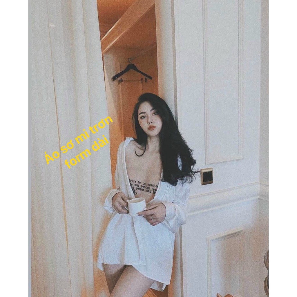 Sơ Mi Trơn𝑭𝑹𝑬𝑬𝑺𝑯𝑰𝑷Sơ Mi Trắng Trơn,Sơ Mi Fom rộng,LY STORE