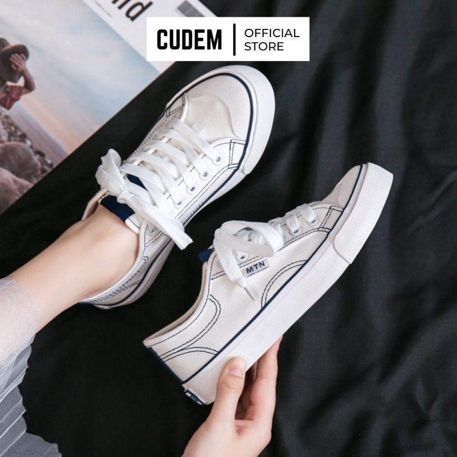 Giày thể thao nữ Dominic dáng giày bata nữ chất liệu vải Canvas mũi giày thiết kế đặc biệt S29