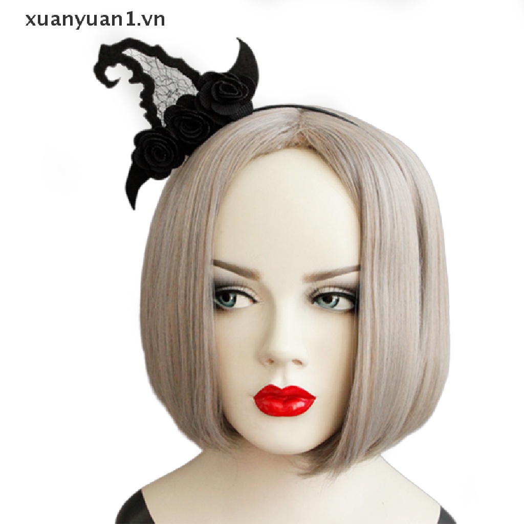 Băng Đô Cài Tóc Hình Nón Phù Thủy Màu Đen Phong Cách Gothic Cổ Điển