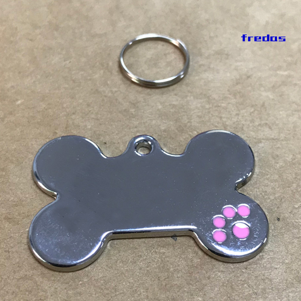 Cute Shape Dog Tag Ring Engraved ID Name Collar Nameplate