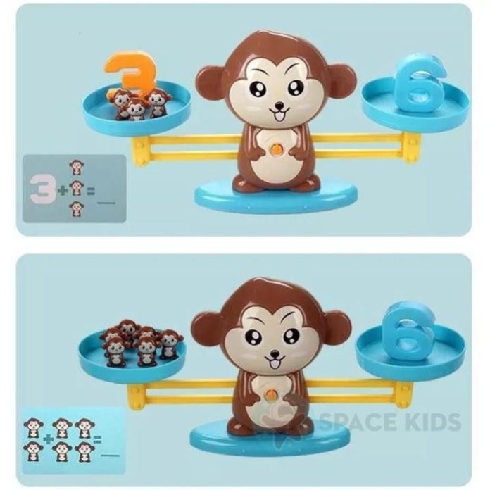 Đồ chơi cho bé thông minh Khỉ cân bằng toán học Monkey Balance cho bé học toán Space Kids