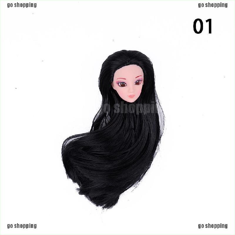{go shopping}Quality Doll Head with Colorized straight Hair DIY Accessories For Barbie