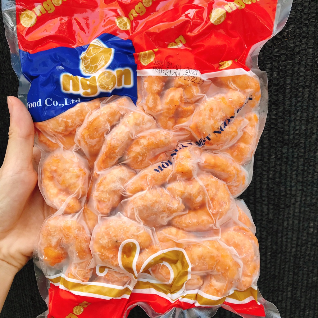 Tôm hình Surimi/ Viên chiên tôm định hình Ô Ngon dùng cho món mì trộn indomie, xiên que chiên, thả lẩu, ăn