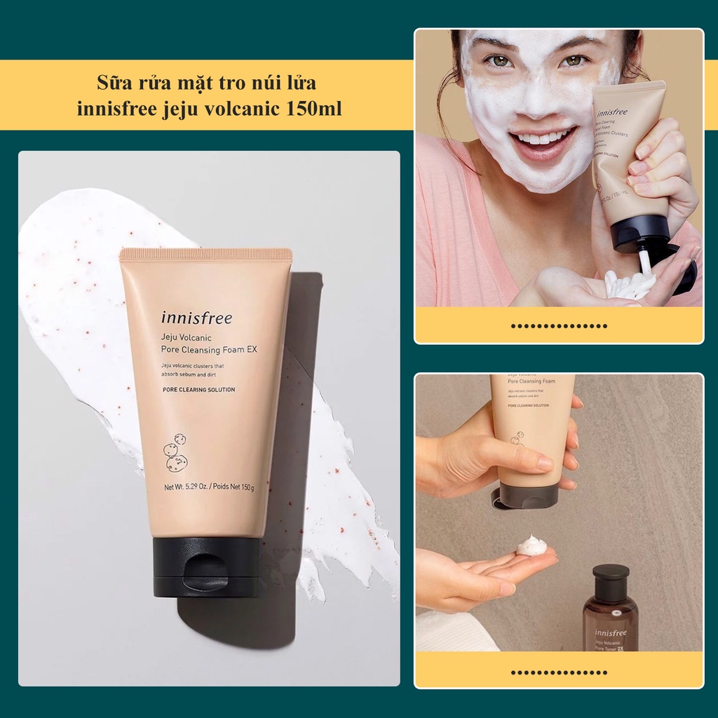 Sữa rửa mặt tro núi lửa innisfree jeju volcanic 150ml