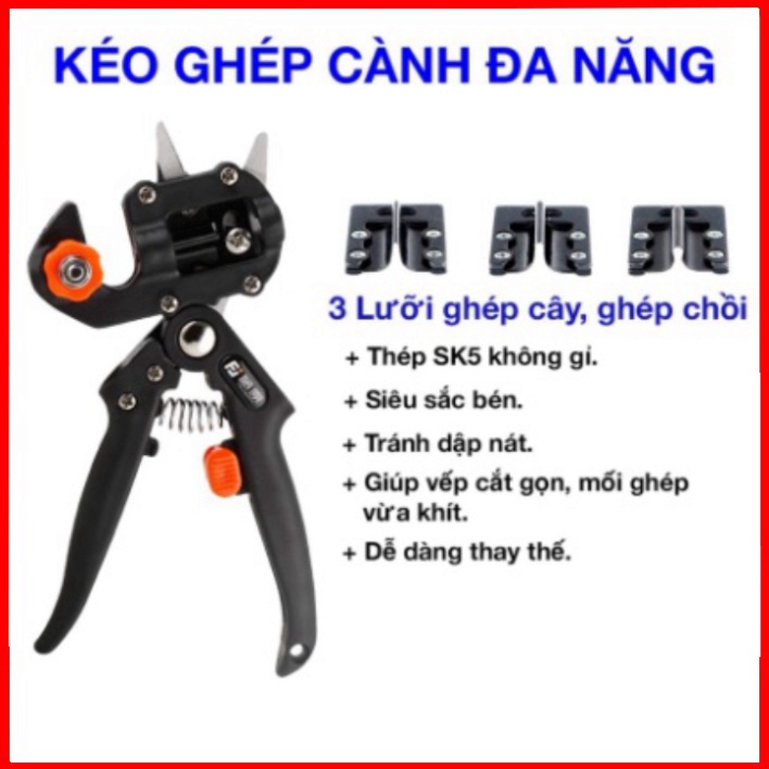 Kéo Chiết Ghép Cành Cây Đa Năng ( chiết,ghép, cắt ,tỉa cành cây) - Tiện lợi, vừa. Tặn kèm phụ kiện