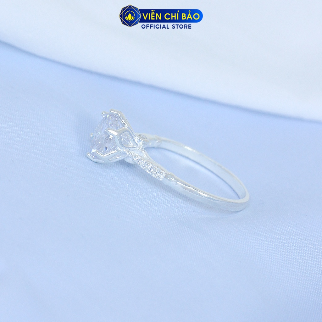 Nhẫn bạc nữ đính đá Nice chất liệu bạc S925 thời trang phụ kiện trang sức nữ thương hiệu Viễn Chí Bảo N400495