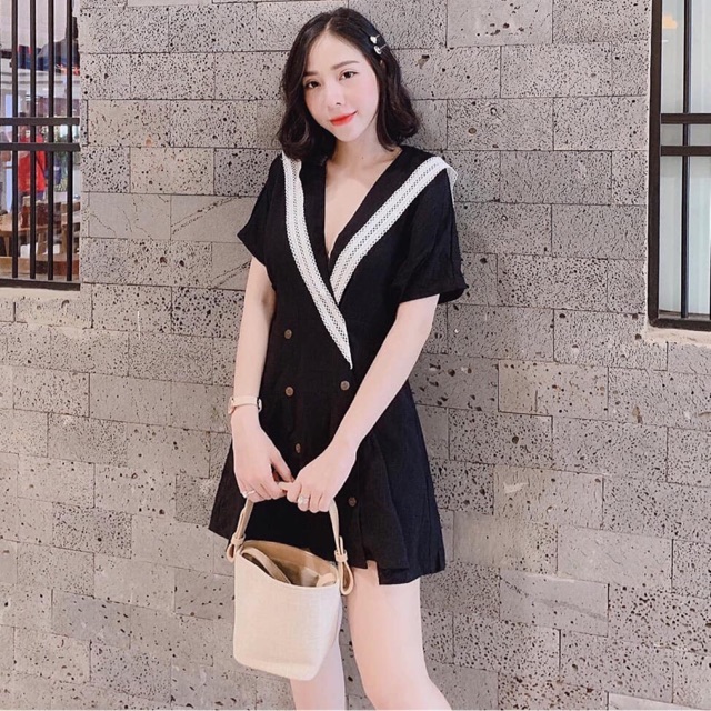 ĐẦM XINH SHINNY DRESS - ĐẦM XINH xuông chữ A cổ V chiết eo vintage ulzzang