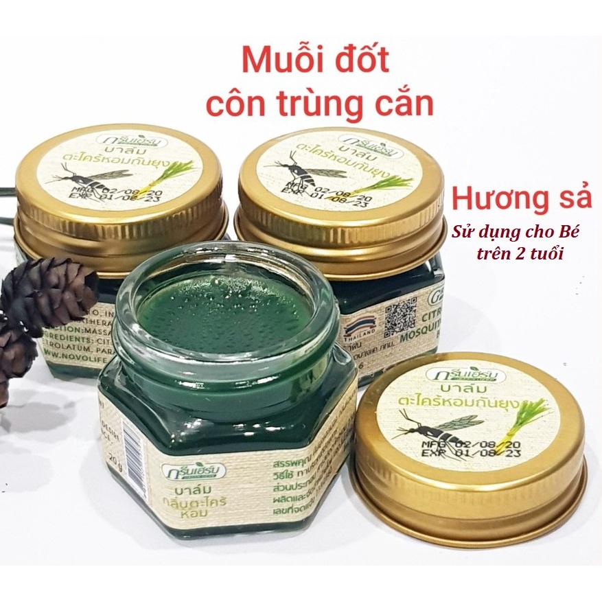 Dầu Cù Là Muỗi Sả bôi giảm muỗi đốt , côn trùng cắn cho bé Safe For Kid - Hũ 20gr- Thái Lan - LQC18