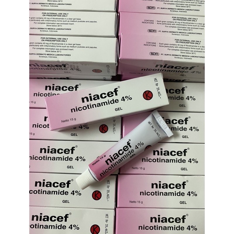 Niacef Gel 4% xoá mụn trứng cá,làm trắng, kiểm soát dầu 15g.