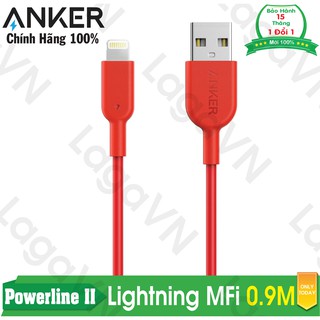 Cáp sạc ANKER Powerline II Lightning MFi dài 0.9m cho iPhone iPad iPod - A8432H91