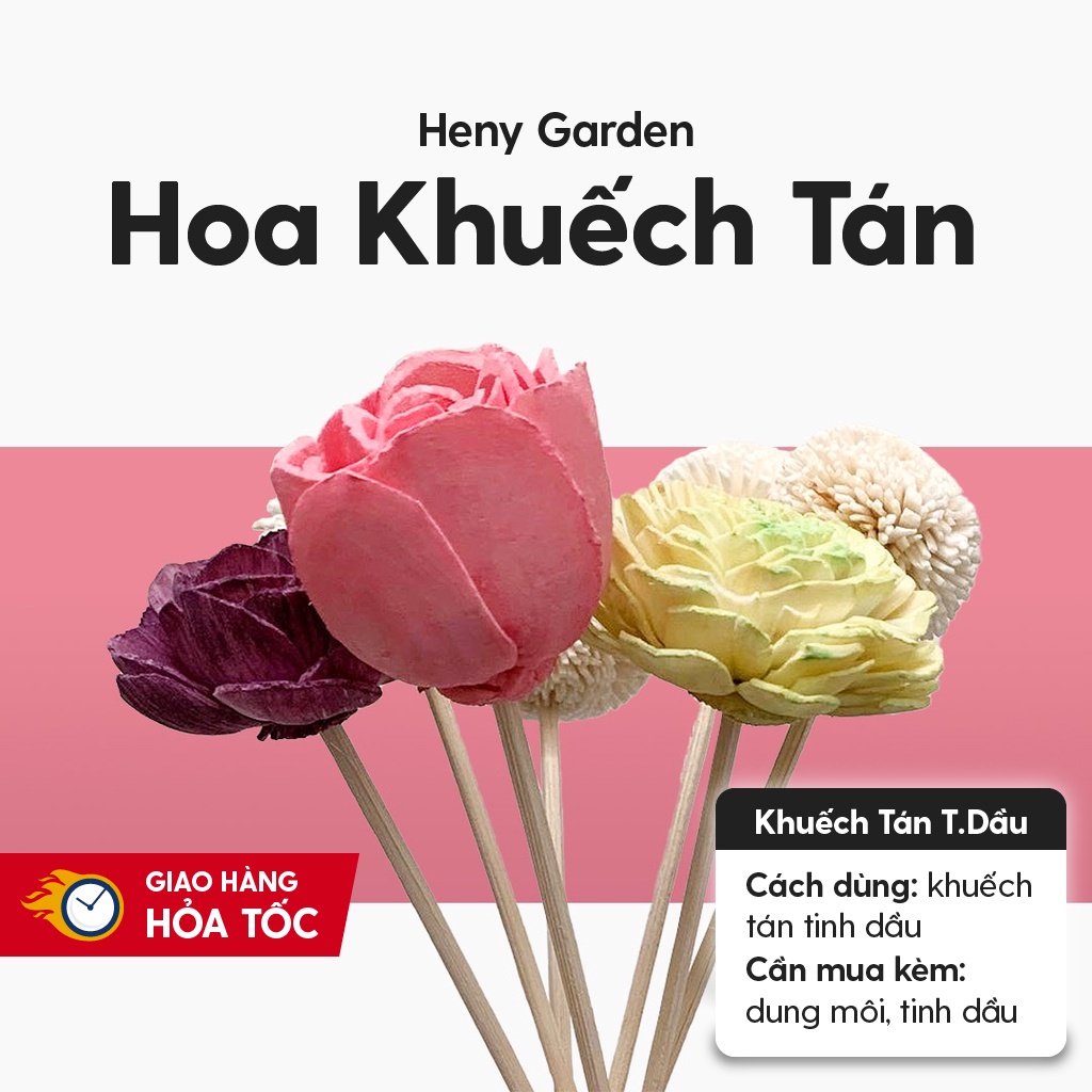 Que Khuếch Tán Tinh Dầu Hình Hoa Thay Thế Máy Khuếch Tán, Đèn Xông (Giao Màu Ngẫu Nhiên) HENY GARDEN