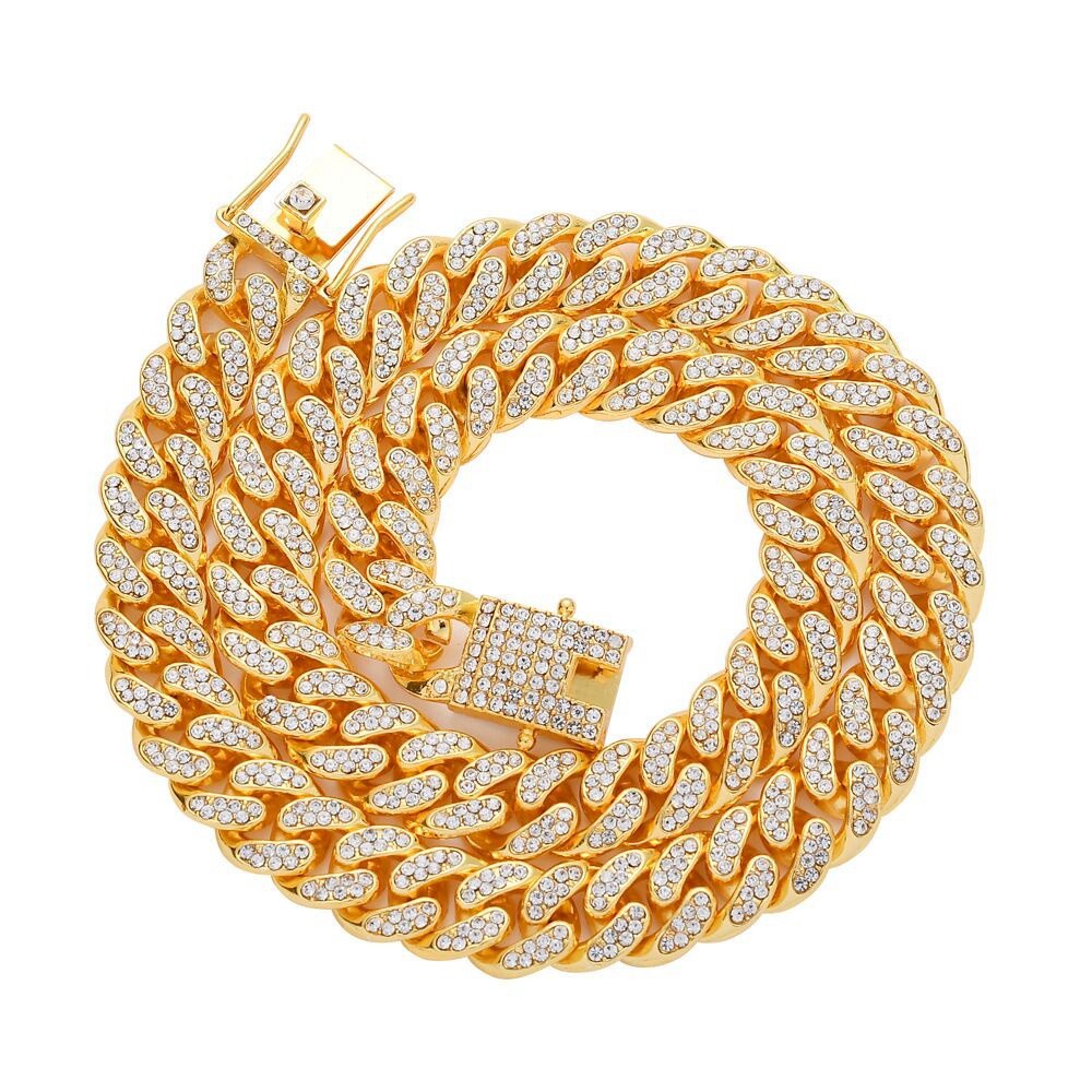 Vòng cổ Kim Loại Mặt Dẹt Phong Cách Hip Hop Thời Trang Cho Nam 16inch