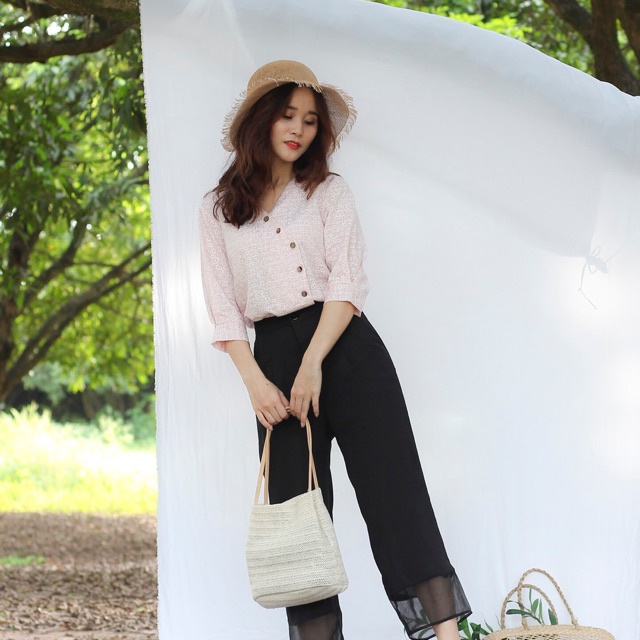 Áo tay bồng Khuy lệch Naka
