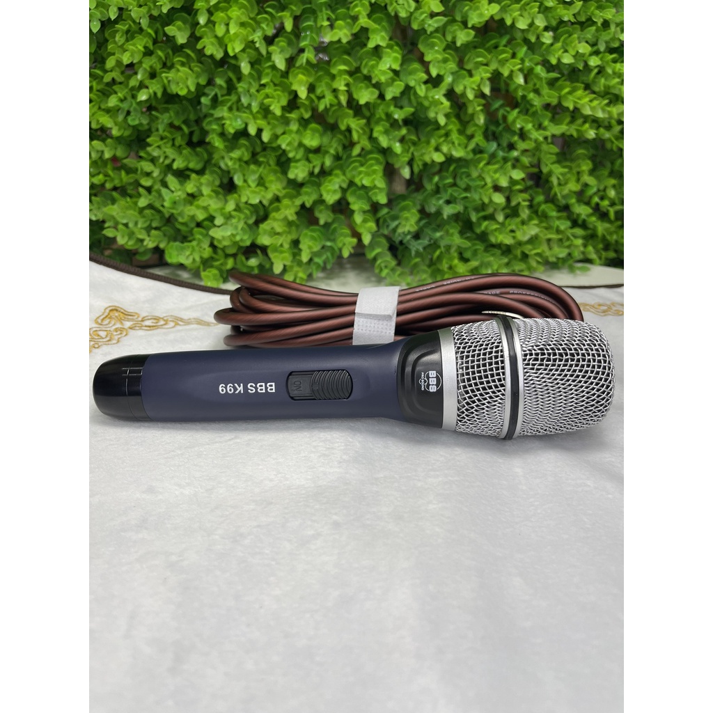 Mic Hát Karaoke Có Dây BBS K99 . Chất Lượng Âm Thanh Cực Tốt, Kiểu Dáng Cực Đẹp, Dây Mic Dài. Bảo Hành 12 Tháng