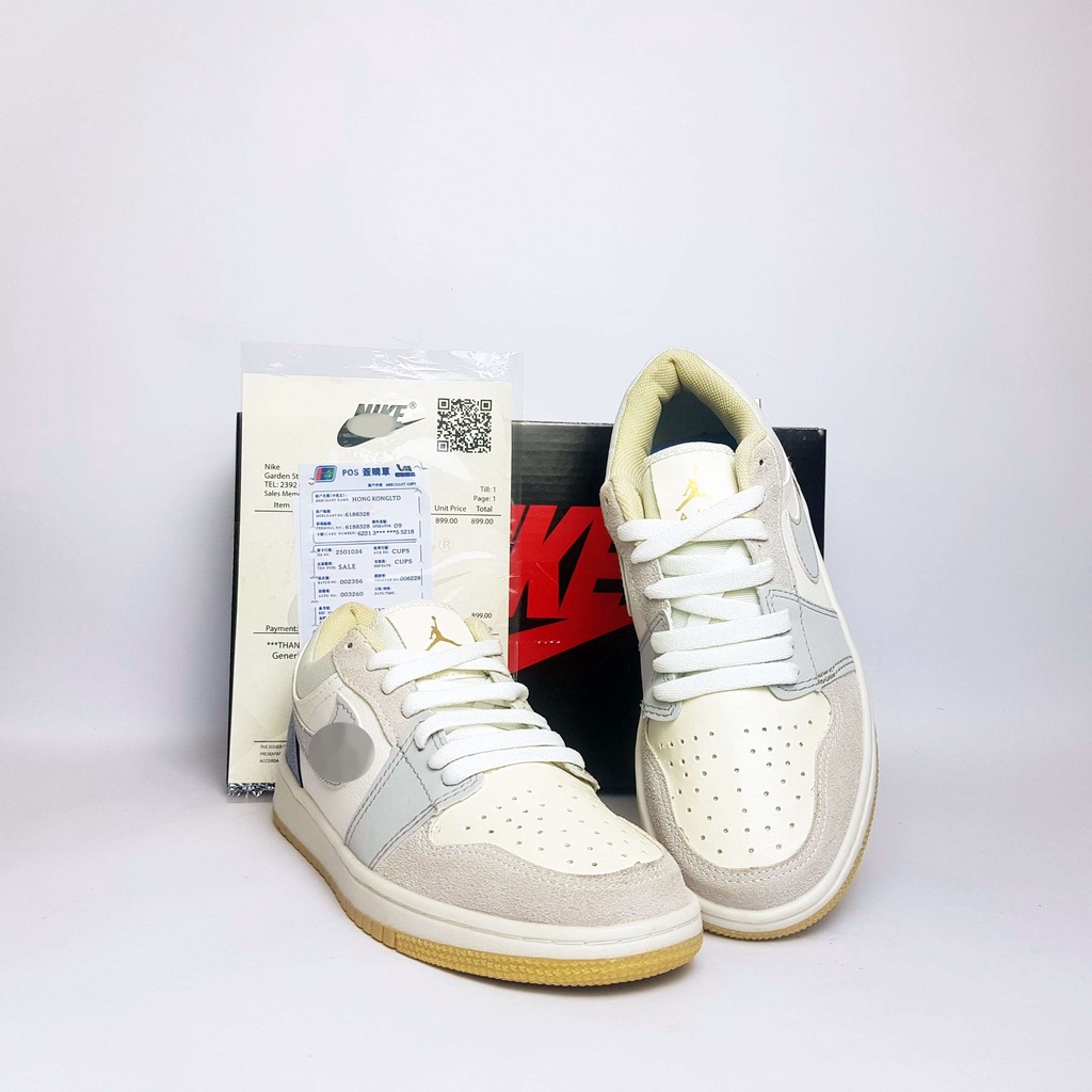 Giày 𝐉𝐨𝐫𝐝𝐚𝐧 Trắng Xám JD1 Cổ Thấp Gót Xanh Sneaker Nam Nữ Thời Trang Full Box Bill-ONEZEUS STORE