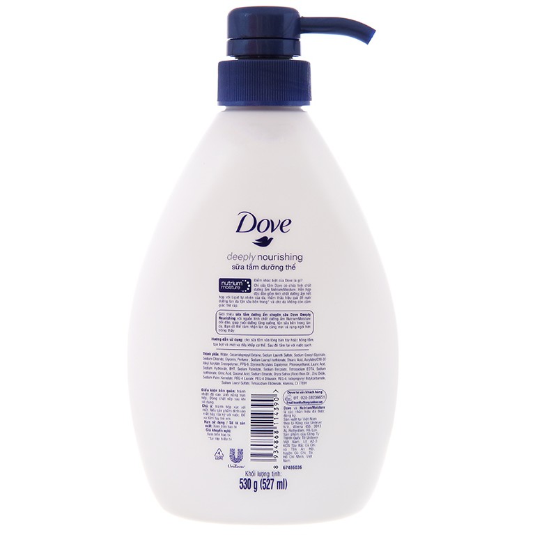 Sữa tắm Dove dưỡng ẩm chuyên sâu 530g