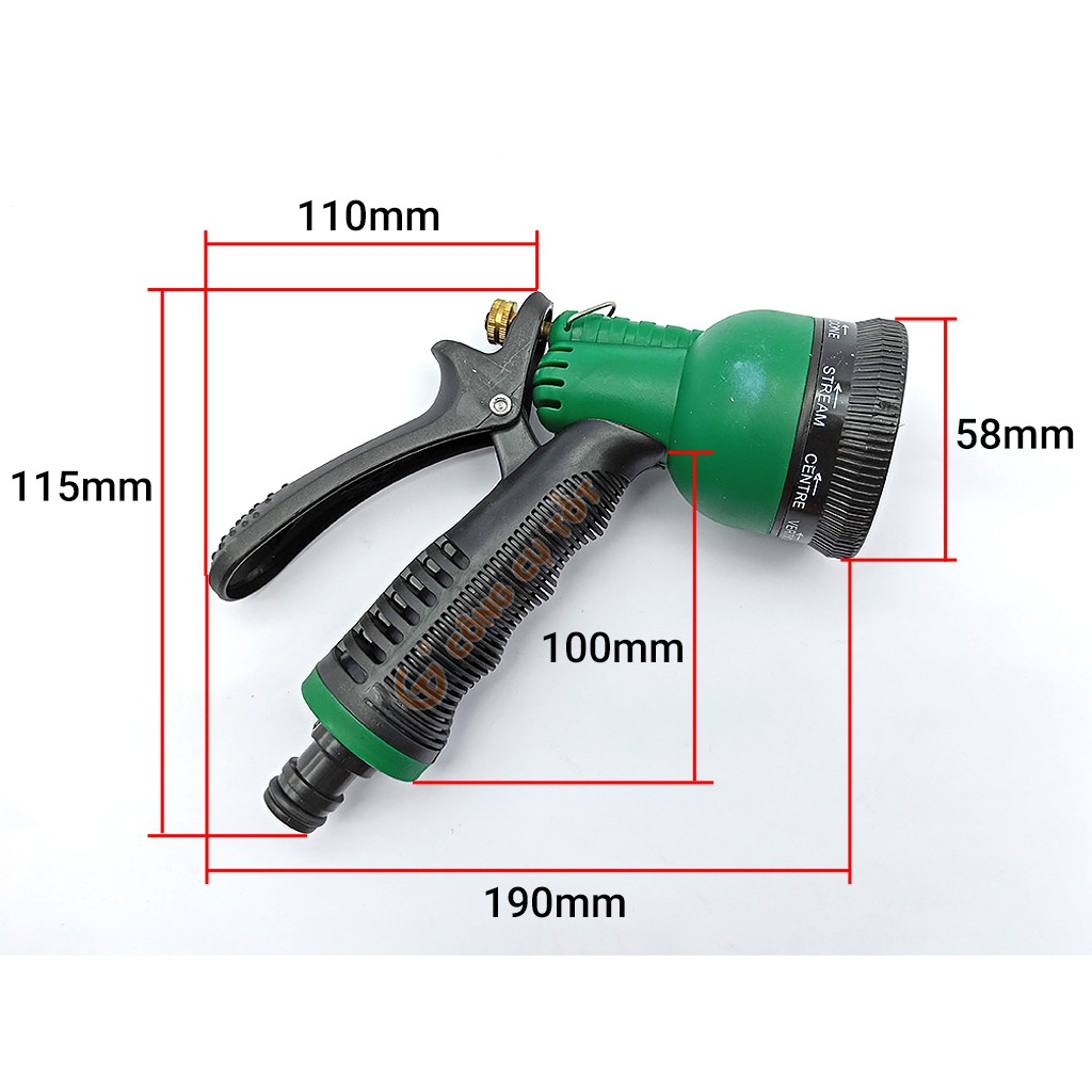 Vòi xịt nước tưới cây rửa xe 8 chế độ