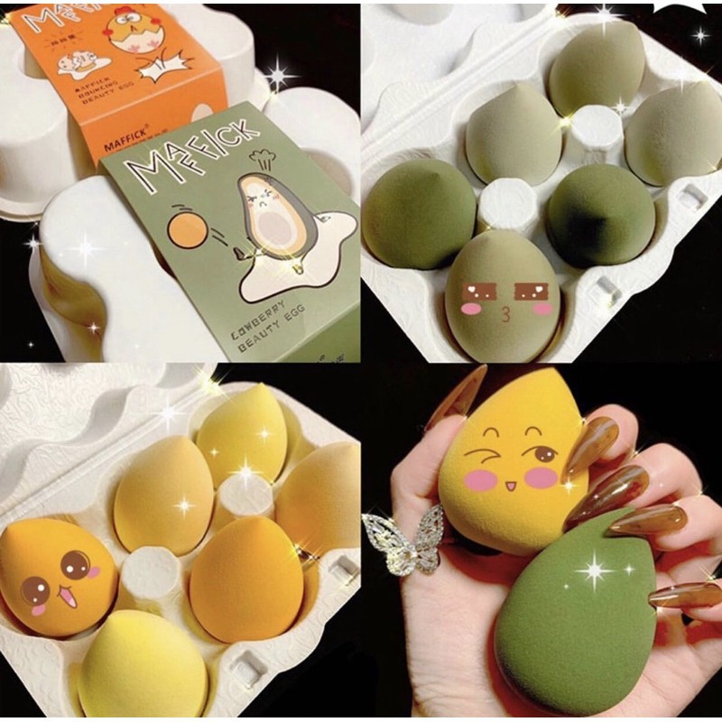 Set 6 mút trang điểm Maffick trứng MAFFICK BOUCING BEAUTY EGG | Shopee Việt  Nam