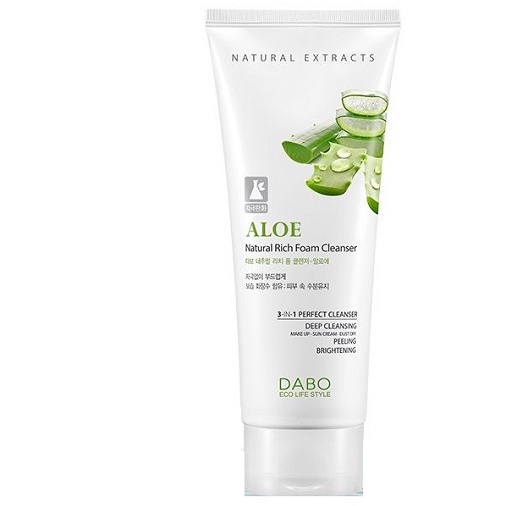HÀNG CHÍNH HÃNG - Sữa rửa mặt lô hội 3 công dụng từ Hàn quốc Dabo Aloe 3IN1 Hàn quốc 180ml/Hộp