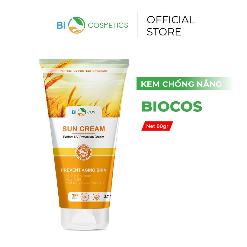 [Mã SKAMA8 giảm 8% đơn 300K] Kem Chống Nắng BIOCOS Sun Cream SPF50+ Bảo Vệ Khỏi Tia UV PA+++ Dưỡng Ẩm 80g
