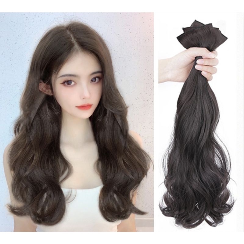 (Loại Dày 200gr) Set Tóc Giả Kẹp 3 Dải Dợn Lớn Tơ Siêu Cấp Mềm Đẹp