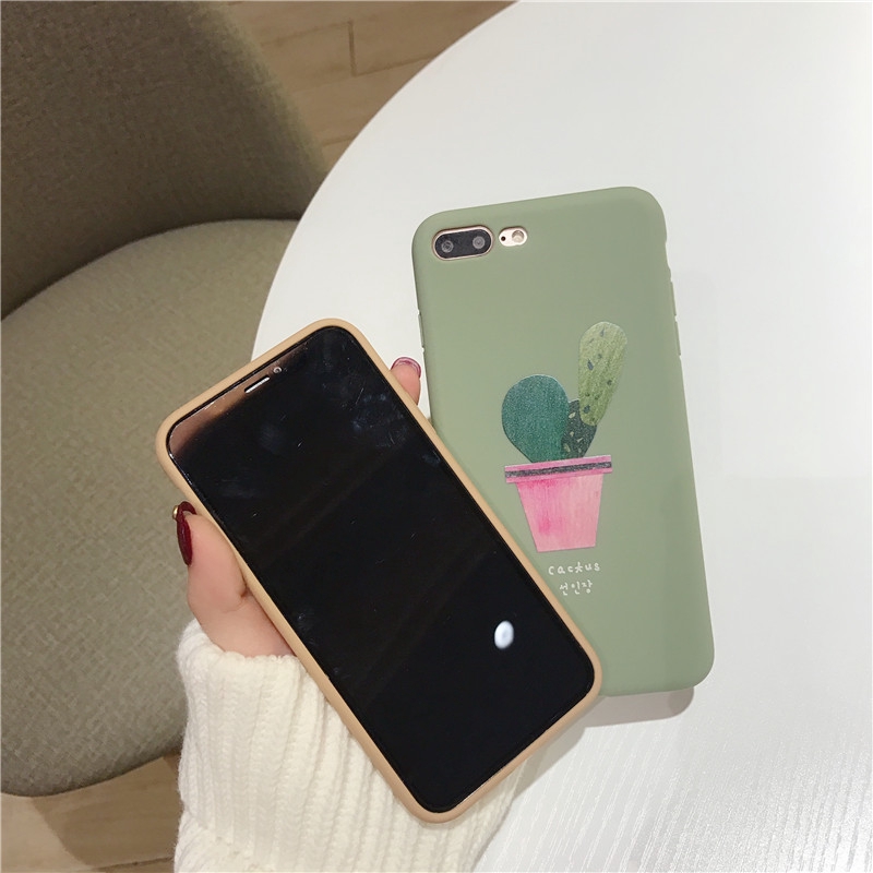 Ốp điện thoại silicone in hình cây xương rồng cho Iphone 6/6s/6+/6s+/7/+/8/+/X/Xr/Xs/Max | BigBuy360 - bigbuy360.vn