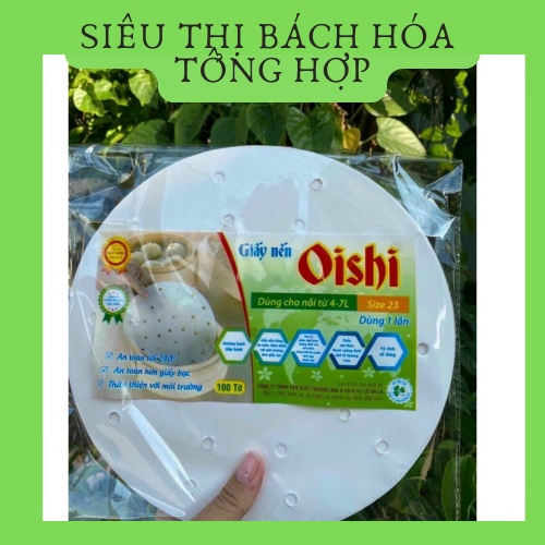 Giấy Nến Đục Lỗ oshi 100 tờ dày dặn kéo dài tuổi thọ nồi chiên không dầu