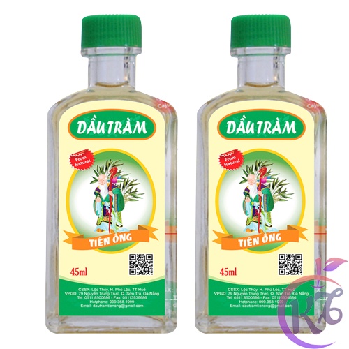 Bộ 3 chai Tinh dầu tràm tiên ông 45ml nguyên chất dành cho trẻ em, phụ nữ sau khi sinh và người cao tuổi