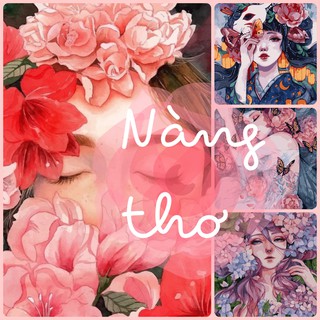 🌸DIY-TRANH MADOCA-CÔ GÁI🌸Tranh sơn dầu số hóa 40-50 GỒM MÀU VẼ,CỌ VÀ TRANH ĐÓNG SẴN KHUNG🌸Trang trí -decor
