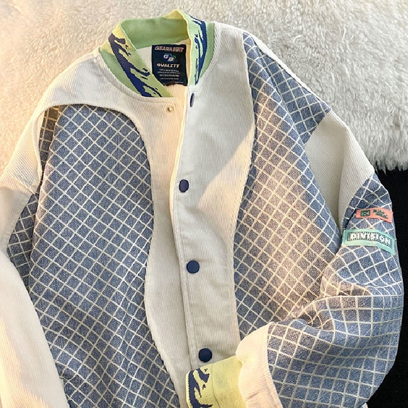 Áo khoác bóng chày sọc retro cổ điển cho nam và nữ