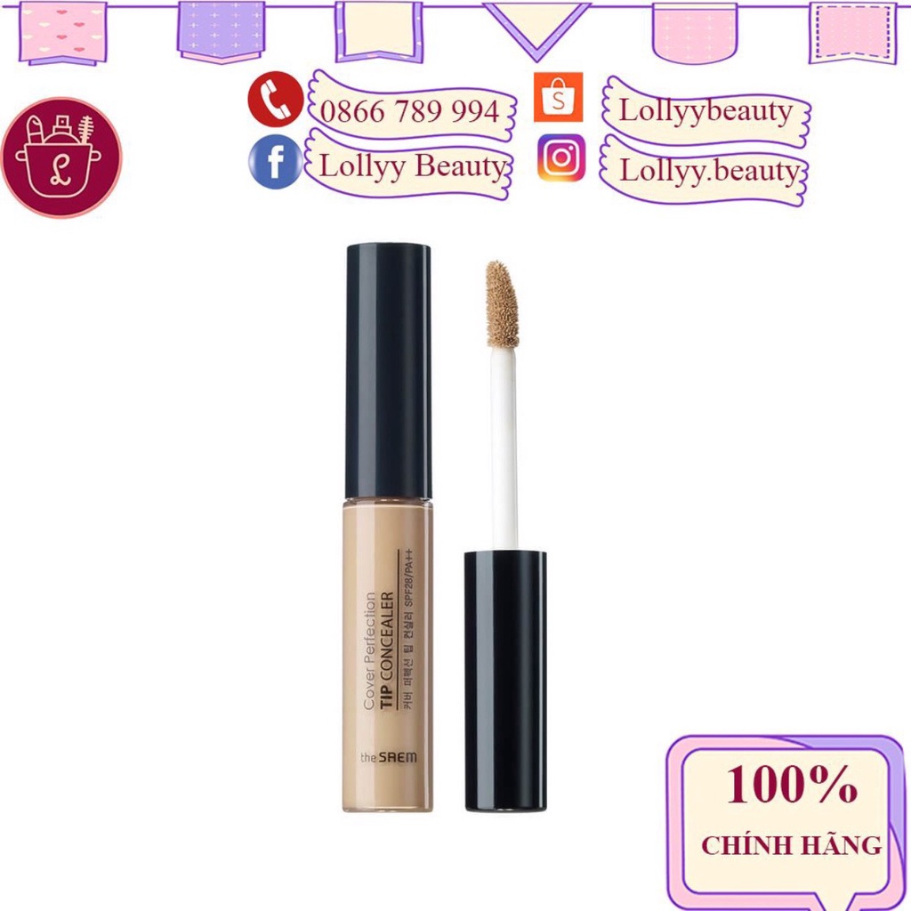 Che khuyết điểm The SAEM Cover Perfection Tip Concealer 6.5g