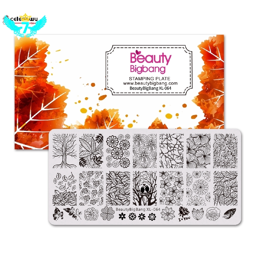 (Hàng Mới Về) Khuôn Trang Trí Móng Tay Họa Tiết Hoa Lá Đẹp Mắt Beautybigbang