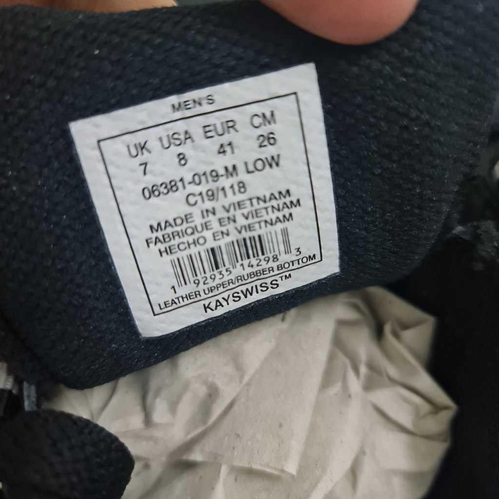 Giày Kswiss da đen nam nữ