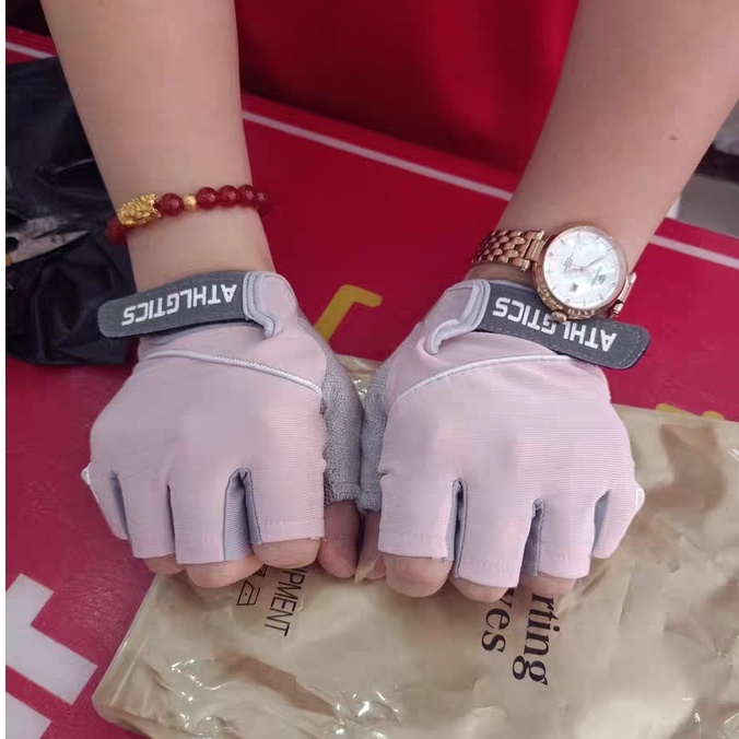 Găng tay tập gym nam nữ xỏ ngón ATHLETICS, bao tay gym thể thao, tập tạ, đu xà GT02