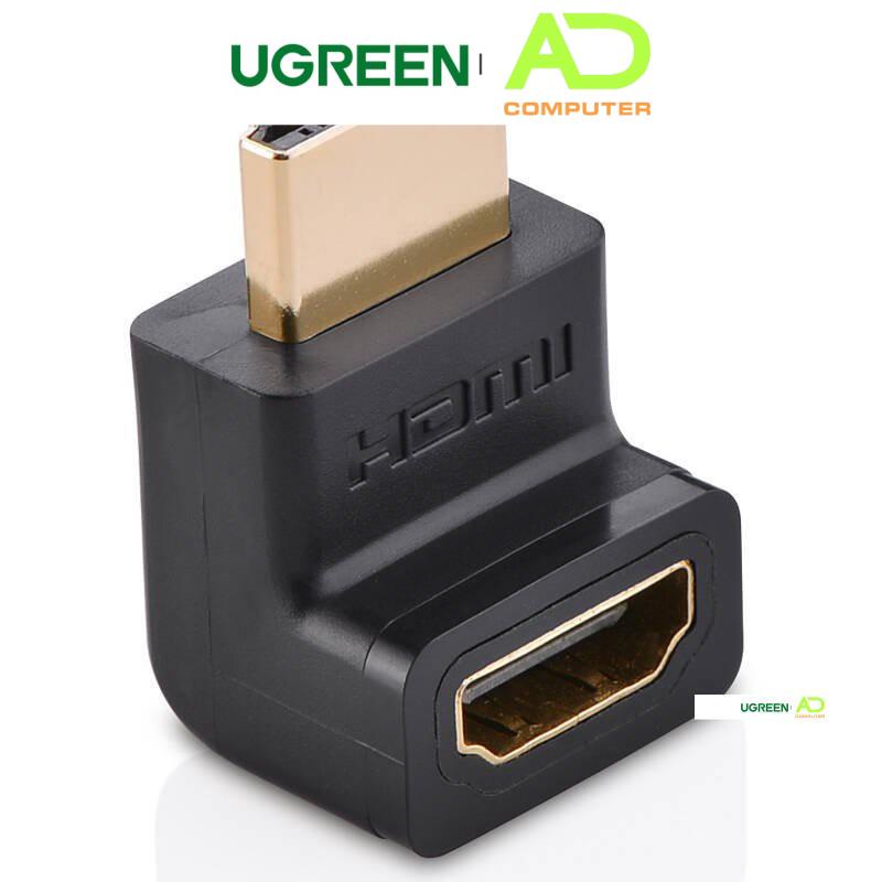 Đầu nối cổng HDMI cái sang HDMI đực vuông góc 90 độ UGREEN 20110 (màu đen) - Hàng phân phối chính hãng