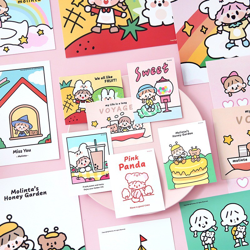 Ảnh trang trí poster dán tường postcard cute decal dễ thương phụ kiện dồ dùng decor trang trí bàn học phòng ngủ cho bé