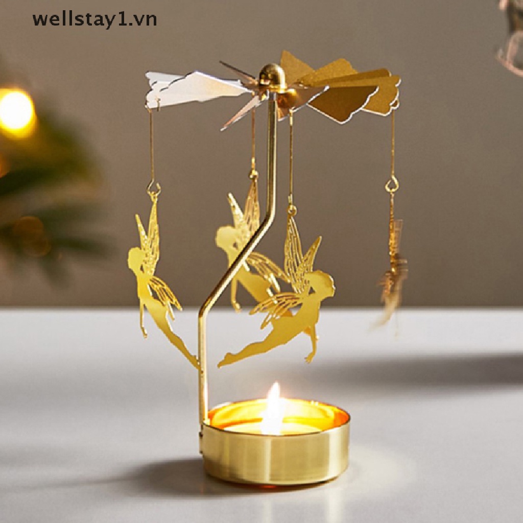 Chân Nến Giáng Sinh Lãng Mạn Xoay Vòng Quay Đèn Trà Giáng Sinh