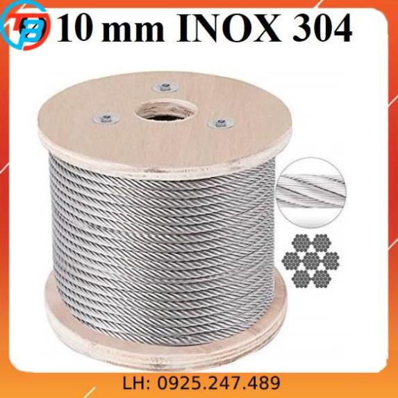 Dây cáp Phi [ 10mm ] INOX 304 CÁP THÉP Thái Bình VinàN