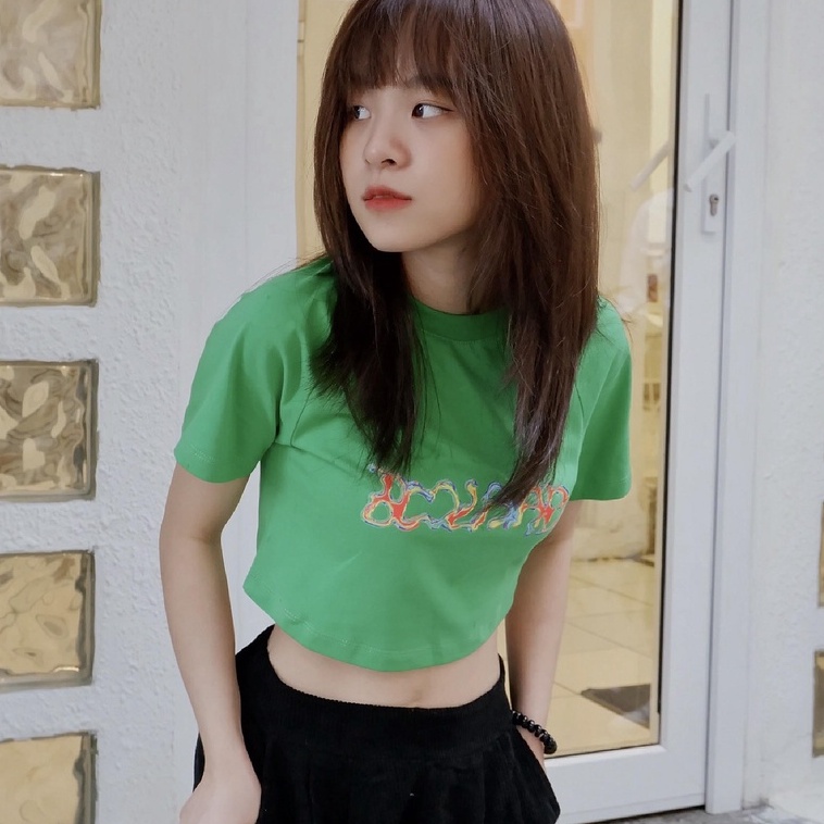 Áo Thun BOO in hình croptop hoạ tiết trend LAAB