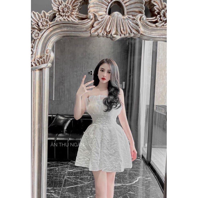 (Mẫu Mới) ĐẦM GẤM XỐP NỮ DẬP TƠ NGỰC 2 DÂY XÌ TEEN CỰC HOT SANG CHẢNH Valentina Shop