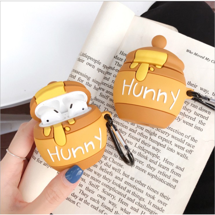 Vỏ đựng ốp case airpod HUNNY, bảo vệ tai nghe không dây bluetooth 1/2/Pro - chống va đập, bám bụi