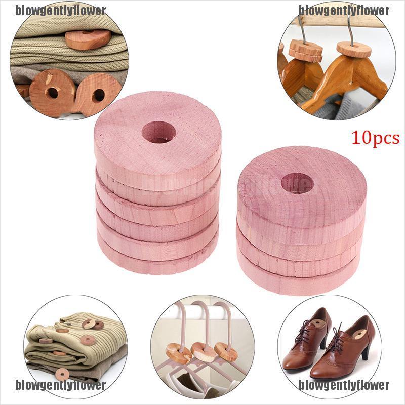 Blowgentlyflower 10Pcs Cedar Wood Cedar Ring Wardrobe Pure Insect Repellent Camphor Moth Ball BGF