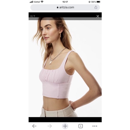 BEUCLOSET - Áo crop nhún ngực hai dây