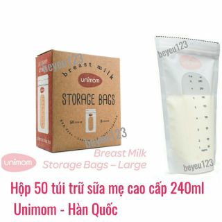 Hộp 50 túi trữ sữa mẹ cao cấp 250ml Unimom UM870503 - Hàn Quốc