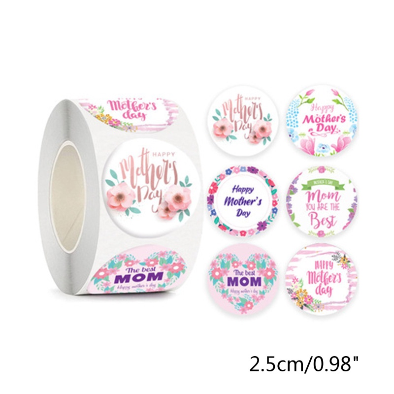 Cuộn 500 Nhãn Dán Hoa Đường Kính 3.8cm / 2.5cm Trang Trí Phong Bì Ngày Của Mẹ