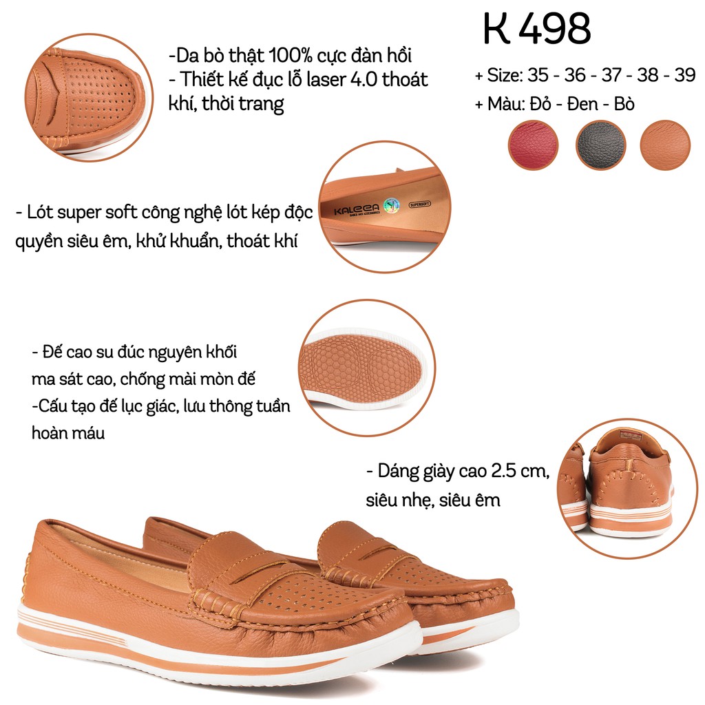 Giày bệt moca - Kaleea K498 - Giày bệt nữ cao cấp VNXK, hàng da bò nguyên tấm  siêu êm thoáng khí - Kaleea | BigBuy360 - bigbuy360.vn