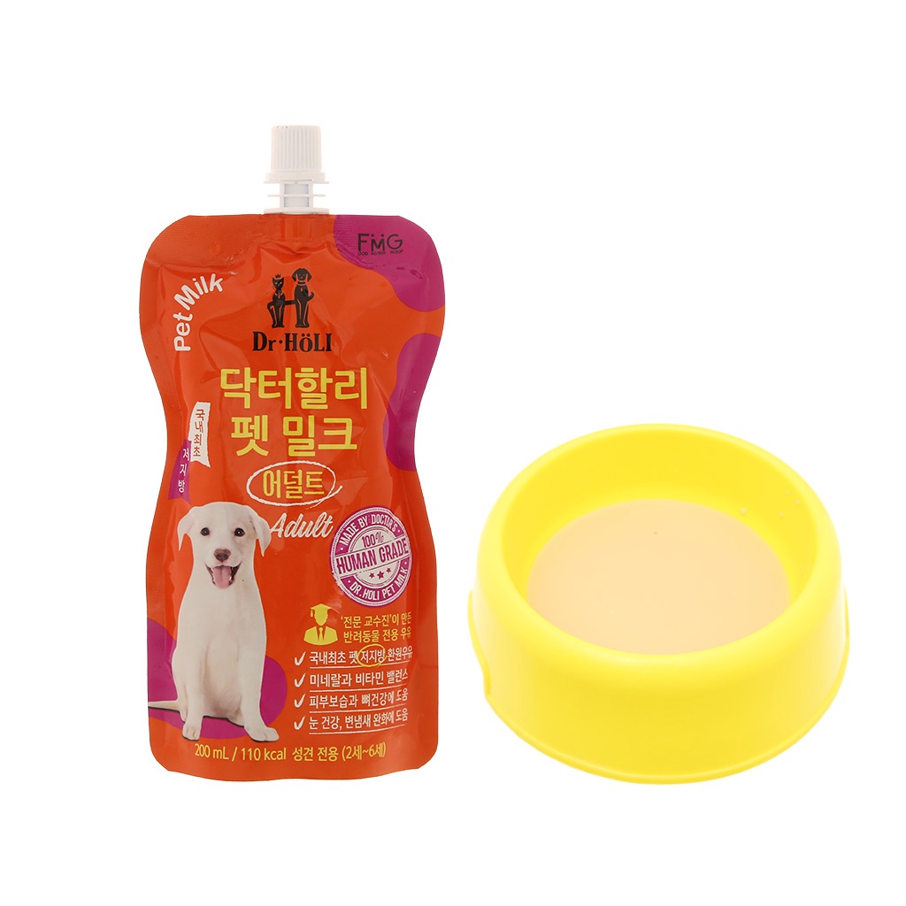 Combo 2 gói Sữa tươi cho chó trưởng thành Dr.Holi gói 200ml